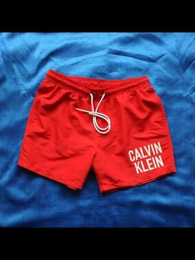 Calvin Klein Red Swim Shorts Size Large